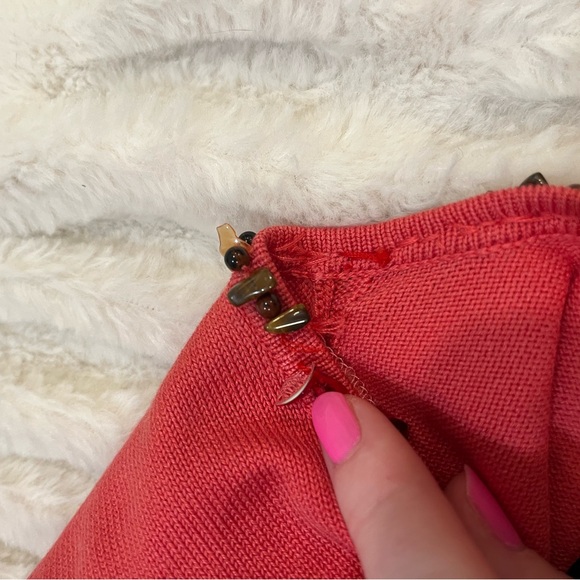 Michael Simon Silk Blend Beaded Cardigan Size Large - Picture 7 of 10